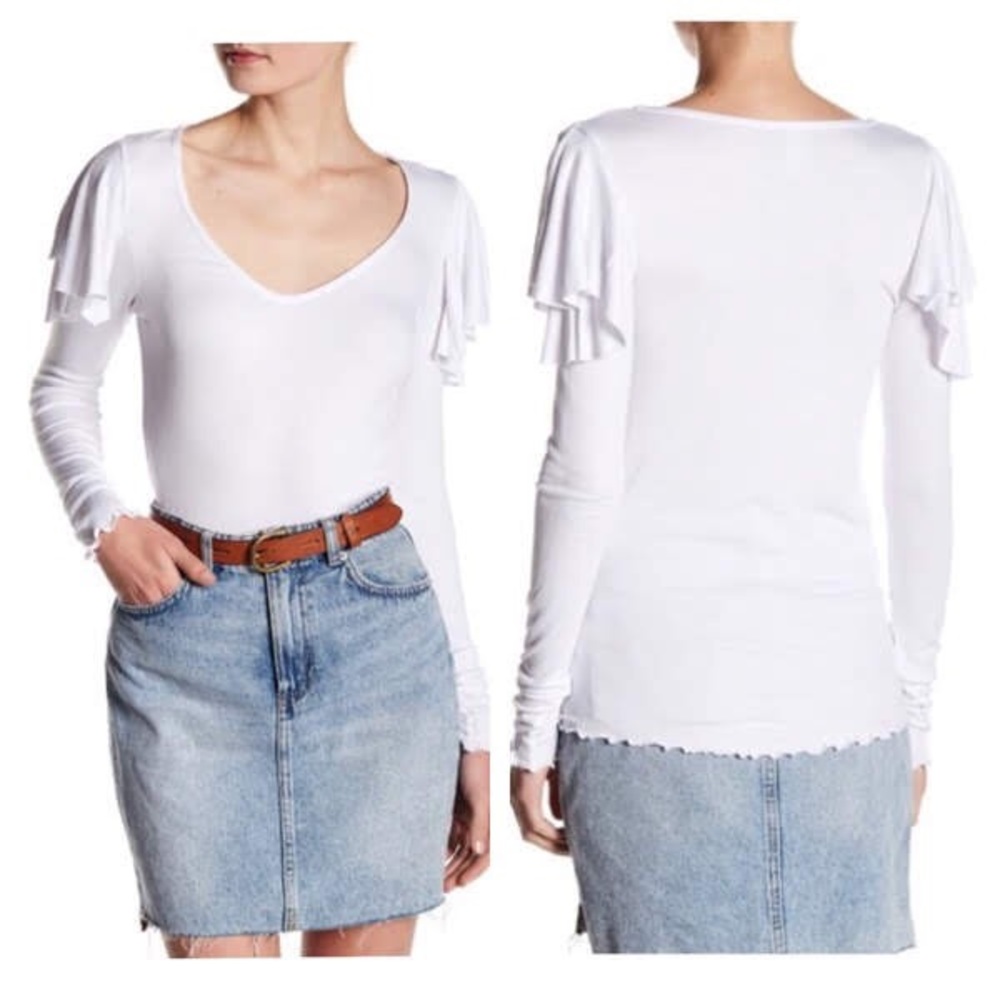Free People | Ruffle Edge Trim Blouse Size XS